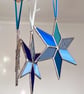 Patchwork blue Stained Glass Star decoration - each unique - Image 4