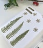 Handmade Real Pressed Ferns and Snow Christmas Card - Image 2