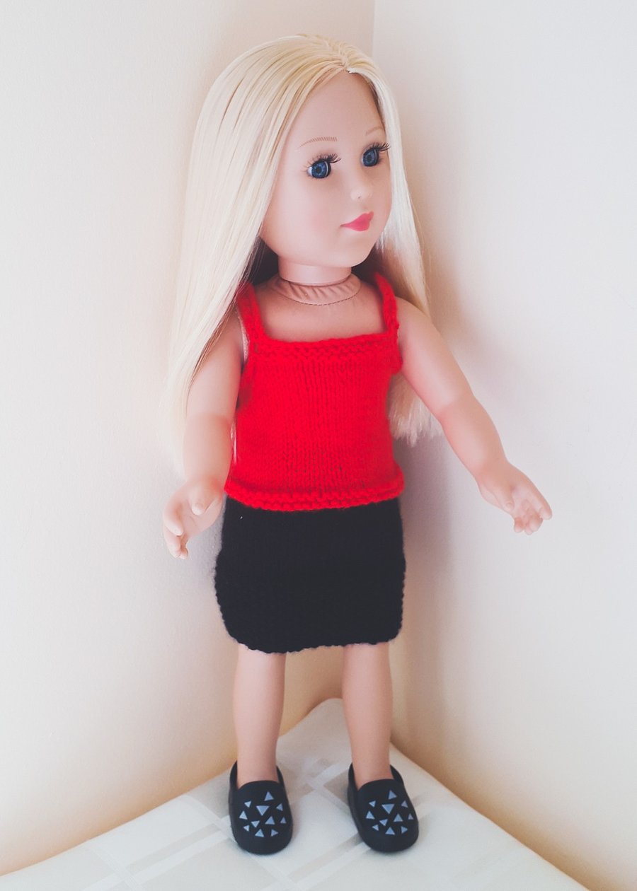 KNITTING PATTERN PDF Red Top for Doll