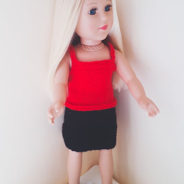 KNITTING PATTERN PDF Red Top for Doll