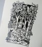 Woodland Glade - lino cut print - SUPER SECONDS - Image 4