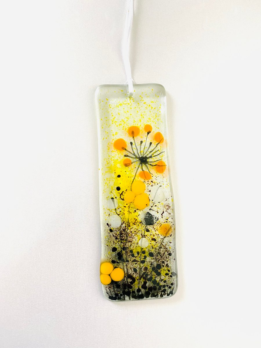 Fused glass hanging meadows decoration