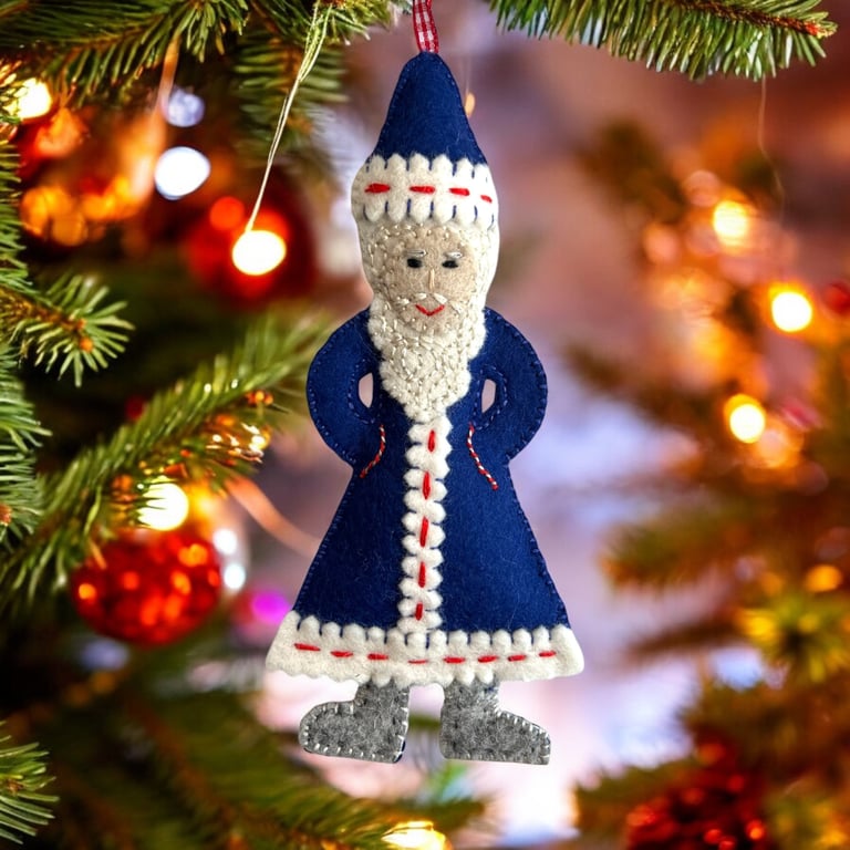 Father Christmas in a Blue Santa Suit 