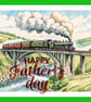 Steam Train Father's Day Card A5