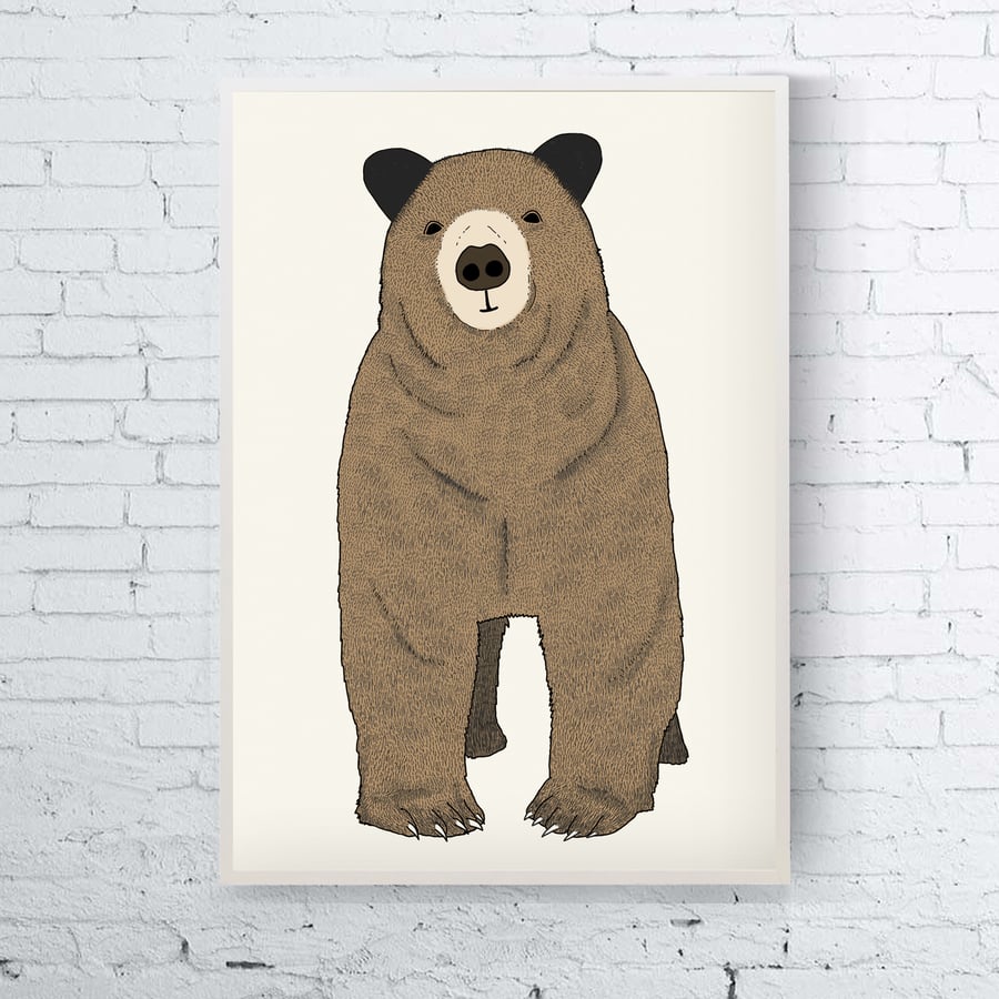 Toby, A4 Heavy Weight Digital Print with Cute Bear Illustration