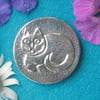 Reserved for Ruth. Cat brooch in pewter