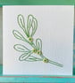 Hand Sewn Mistletoe Card. Christmas Card. Greeting Cards. Hand Stitched Card. 
