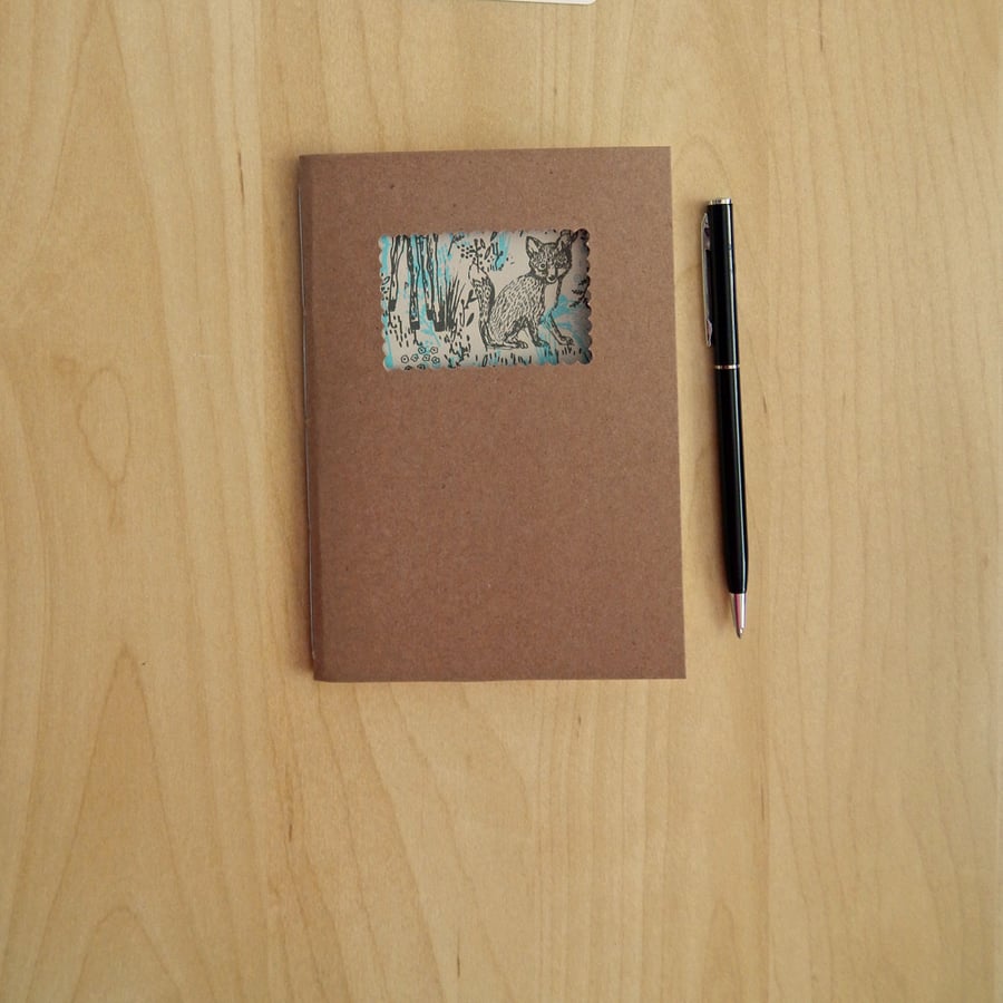 Fox in the Forest Notebook with cream paper and kraft cover.  