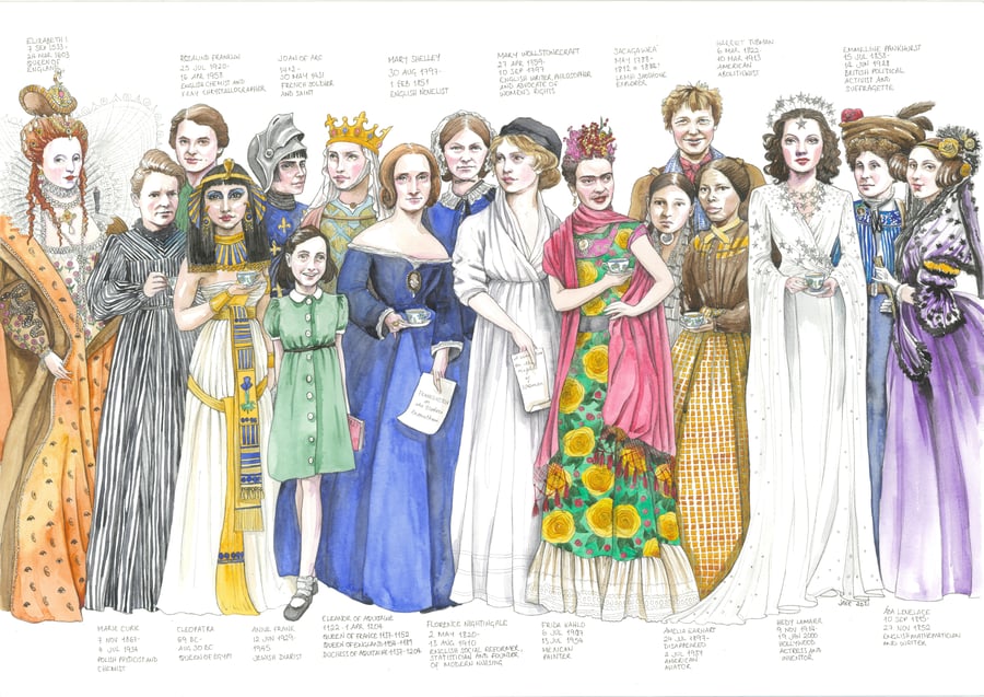 Inspirational Women  Frida Kahlo Florence Nightingale Portraits fine art print