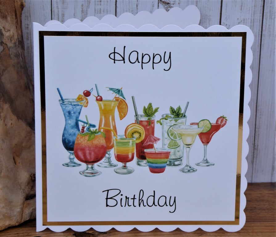 C4155   Cocktails Birthday Card
