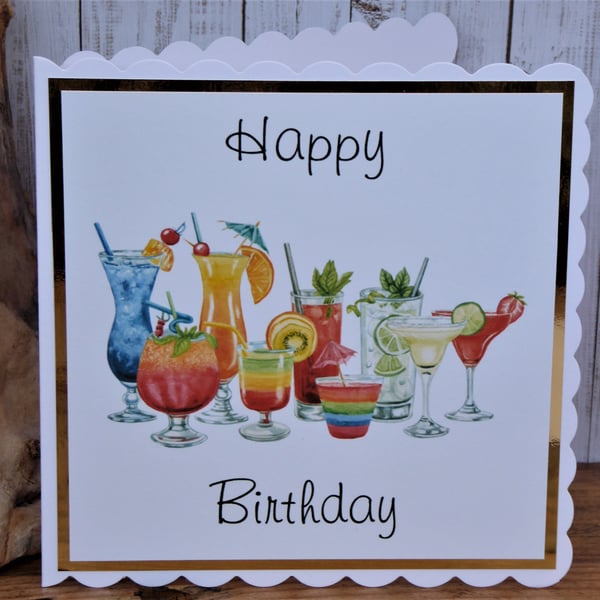 C4155   Cocktails Birthday Card