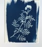 Floral art, Botanical art in Traditional Cyanotype, Wildflower gift, Wall art. - Image 1