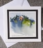 Abstract Handpainted Blank Card Of A Hilltop Cottage With Trees - Image 9