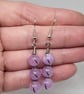 Purple Morganite Spiral Earrings Natural Stone Stainless Steel Handmade - Image 4