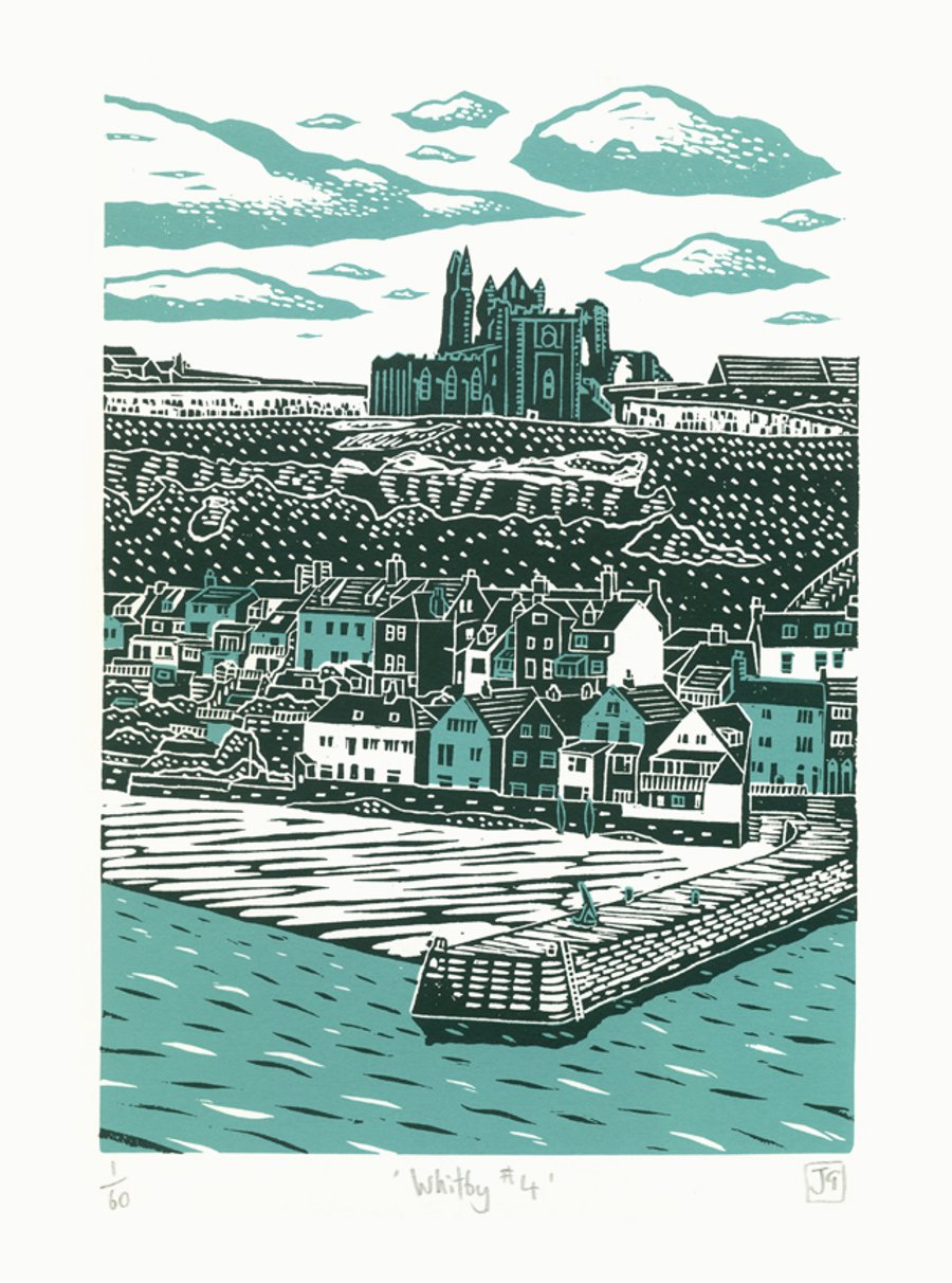 Whitby No.4 two-colour A3 screen-print