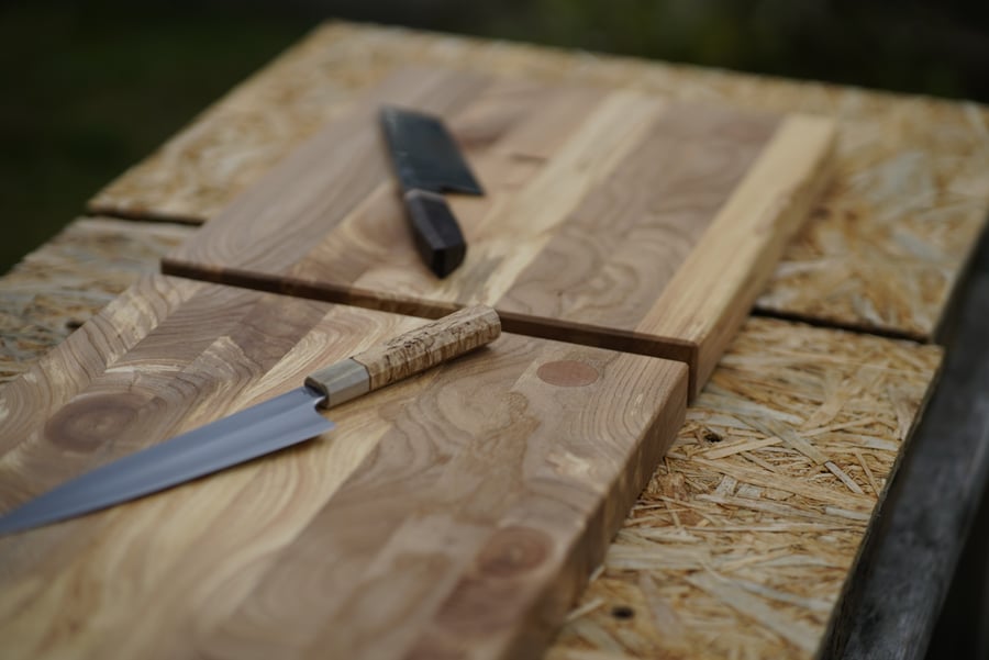 Solid elm chopping board