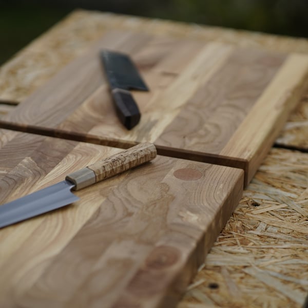 Solid elm chopping board