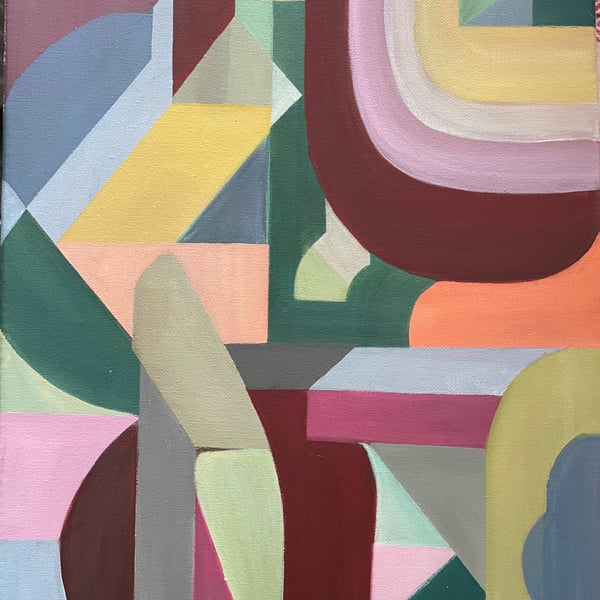 Original acrylic and oil painting on canvas 