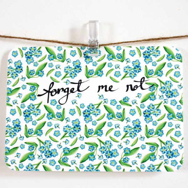 Forget me not- set of four notelets