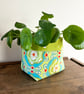 Green reversible storage basket plant pot craft storage