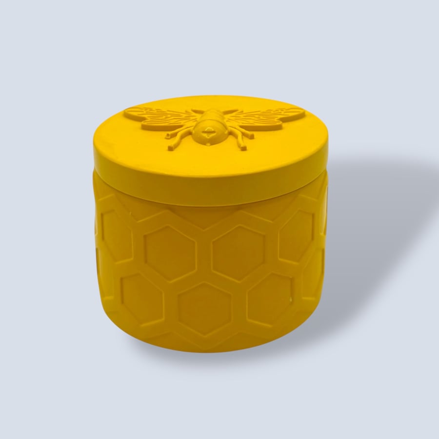 Yellow Bee Design Jewellery Box with Honeycomb Pattern