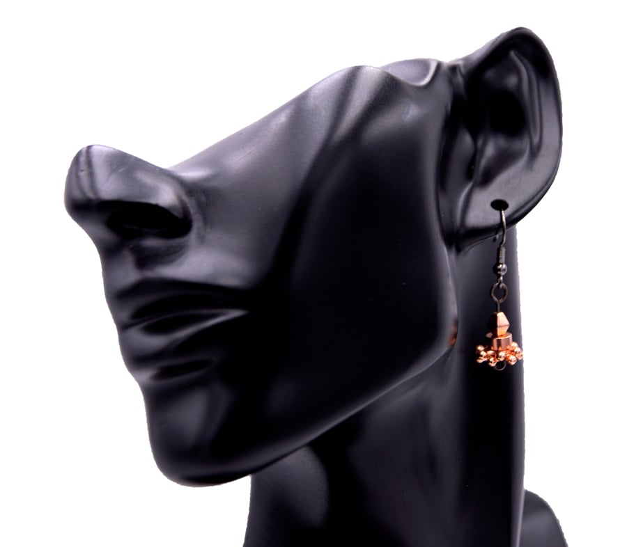 Copper colour dangle earrings