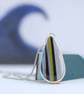 Cornish surfite pendant - grey, navy, yellow - Image 8
