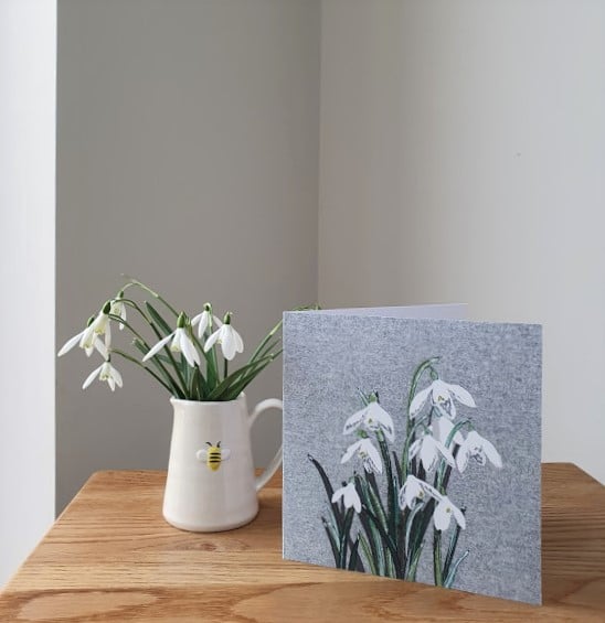 Snowdrop card, Spring flowers, Hope, Thinking of You