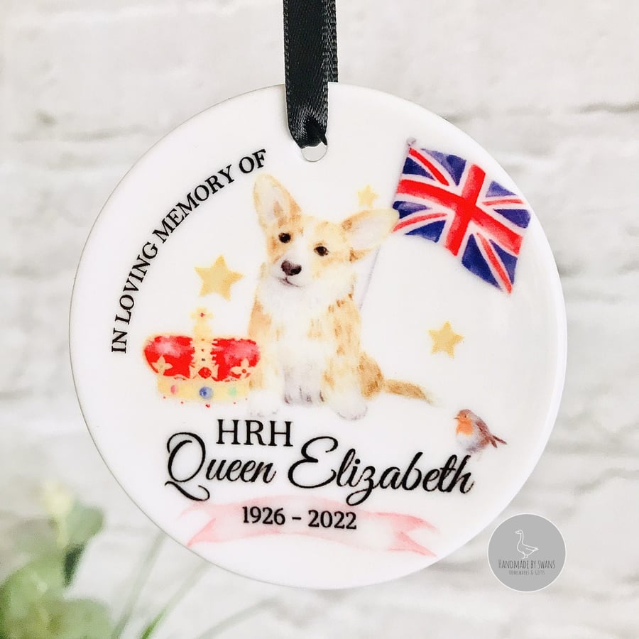Queen Elizabeth II Ornament, In memory of The Queen, Commemorative Keepsake, 