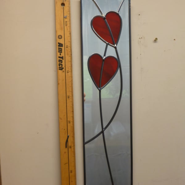Decorative stained glass Hearts mirror