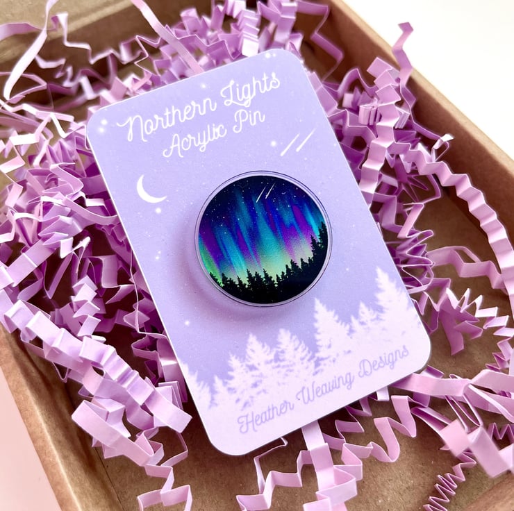 Aurora Borealis Northern Lights Acrylic Pin Folksy
