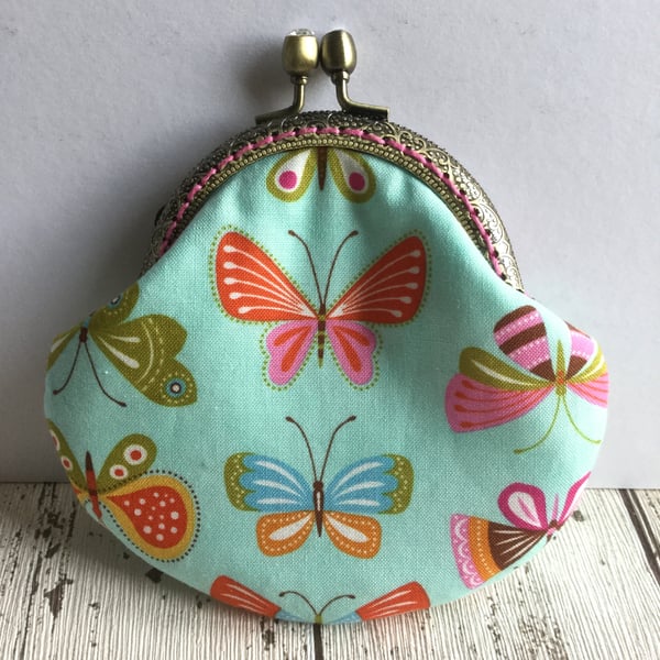 Butterfly Inspired Fabric Clasp Coin Purse