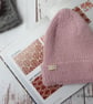 Hand knitted pink beanie, Fashion pointy beanie, Merino cotton mohair blend - Image 1