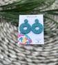 Sea Blue and Glitter Acrylic Earrings