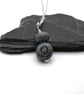 grey ceramic rose pendant necklace