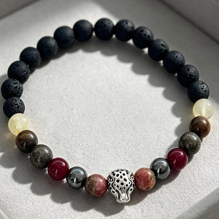 Strength, Confidence & Grounding – Handmade Men's Gemstone Bracelet