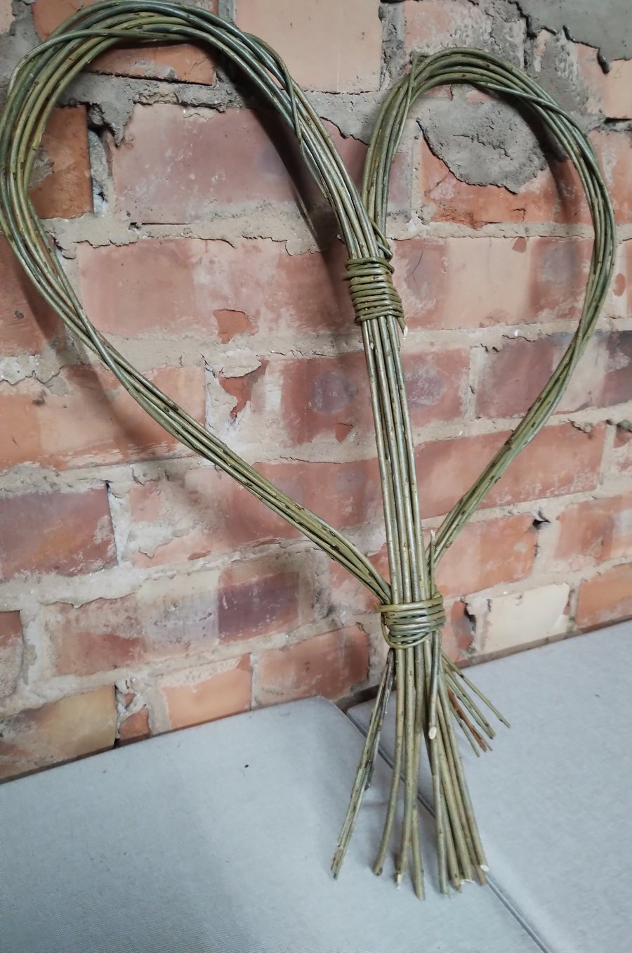 Willow Heart Decoration.  Approx 59cm x 45cm. Handmade from Willow in Yorkshire