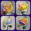 Beautiful Unicorn Ribbon Rose - Long Stem Artificial Forever Flower Gift