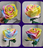 Beautiful Unicorn Ribbon Rose - Long Stem Artificial Forever Flower Gift - Image 1
