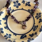 Amethyst chip and pearl necklace 