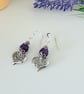Silver and Amethyst Heart Earrings - Image 8