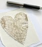 Up-cycled handmade fabric embroidered heart art card.  - Image 2