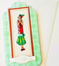 Christmas 1920s Flapper lady Cross Stitch card - Image 2