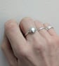 Hammered silver pebble ring  - Image 3