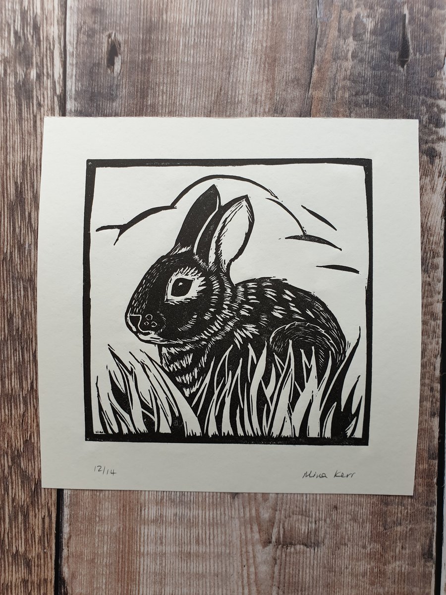 Little Rabbit Lino Print 