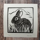 Little Rabbit Lino Print 