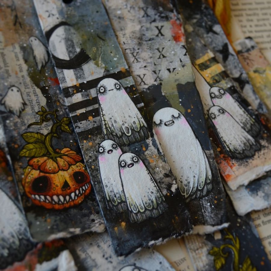 spooky bookmark - ghostly trio