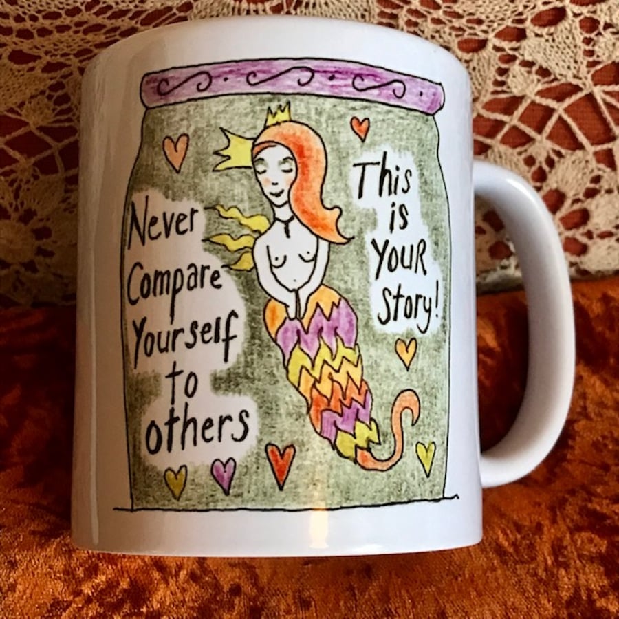 Small Prophets inspired mug "Never compare yourself to others"