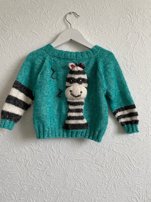 Picture cardigan with Zebra design