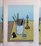 "A Useful Pot" Reduction Lino Print - Image 2